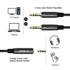 ULBRE Headphone Splitter for Computer, 3.5mm Female to 2 Dual 3.5mm Male Mic, Audio Y Splitter Cable for Gaming Headset to PC