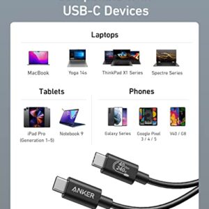 Anker 515 USB 4 Cable 3.3 ft, Supports 8K HD Display, 40 Gbps Data Transfer, 240W Charging USB C to Type-C Cable, for Laptop, Hub, Docking, and More