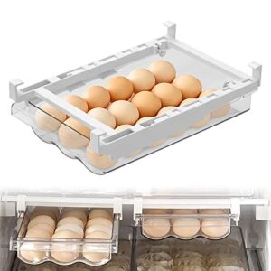 mdhand egg holder for refrigerator, refrigerator organizer bins, egg tray for refrigerator, pull-out egg drawer organizer for refrigerator, kitchen refrigerator egg trays