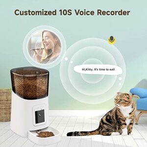 Onliciple 6L Automatic Cat Feeder with HD Camera, Smart WiFi Pet Feeder with App Control, 2-Way Audio, Low Food Alarm, Timed Dog Food Dispenser, HD Video with IR Night Vision, Up to 12 Meals Per Day