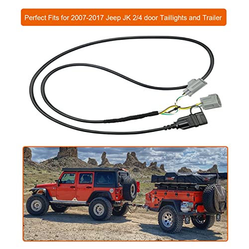 4-Way Tow Hitch Wiring Harness Fit for 2007-2018 Jeep JK, 67 inches