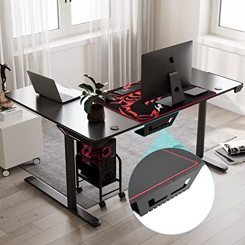 EUREKA ERGONOMIC L Shaped Gaming Desk, 60 Inch L60 Home Office Corner PC Computer Gamer Table Large Writing Workstation Gifts w Mouse Pad Cable Management, Space Saving, Easy to Assemble, Right Black