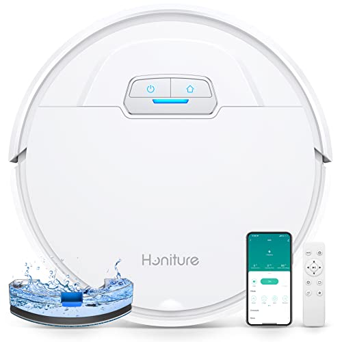 HONITURE Robot Vacuum Cleaner, G20 Robot Vacuum and Mop Combo 3 in 1, 4000pa Strong Suction, Self-Charging, App&Remote&Voice Control, Compatible with Alexa, Ideal for Carpet, Hard Floor, Pet Hair.