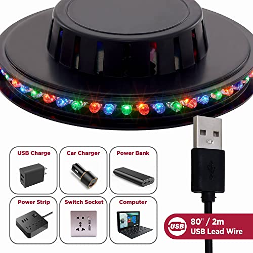 BestLuz Sound Activated Party Lights x2 Pack, USB Powered DJ Disco Lights for Parties, Birthday Party Decorations, Halloween Party Supplies, RGB Lights Sync with Music, Wall Mount Installation.