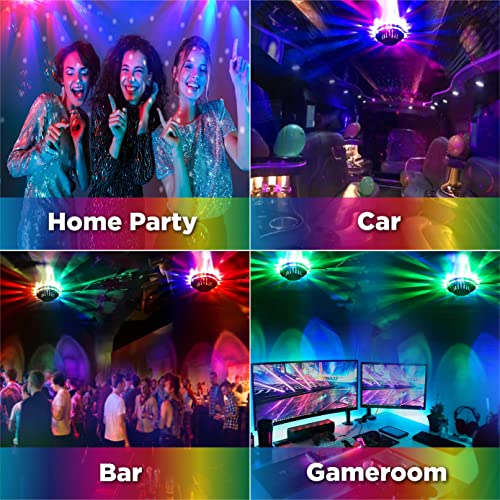 BestLuz Sound Activated Party Lights x2 Pack, USB Powered DJ Disco Lights for Parties, Birthday Party Decorations, Halloween Party Supplies, RGB Lights Sync with Music, Wall Mount Installation.