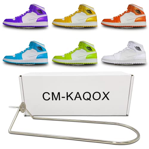 CM-KAQOX Shoe Floating Display Shelf - Metal Shoe Rack (6 PCS) for Shoe Wall Display and Organize (Size 6-18) Shoe Display Stand for Sneaker - Sneaker Shelves Wall Mounted Floating Shoe Display