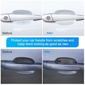 Car Door Handle Scratch Protector, Transparent Universal Car Door Handle Cup Protector Film Waterproof Anti-Scratch Car Decals, Suitable for Cars, Trucks, SUVs (12 Pieces)