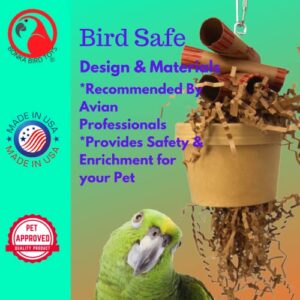 Bonka Bird Toys 3868 Money Pot Small Medium Bird Toy Treat Box Foraging Paper Chew Coin Tube Shred Cockatiel Parakeet Conures and Other Similar Birds