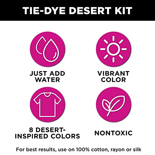 Tulip One-Step Tie-Dye Kit, Desert Colors, Easy Craft Activity, Permanent Fabric Designs, 8-Color