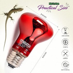 BioTerium Reptile Heat Lamp Bulb - Full Spectrum Infrared Basking Bulb with UVA + UVB Light - Self-Ballasted Vapor Amphibian and Reptile Basking Light