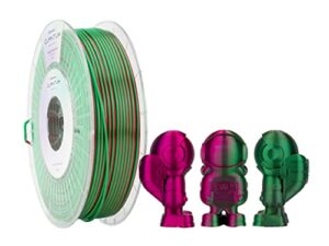 matterhackers quantum pla dichromatic dual color 3d printer filament (0.75kg) (1.75mm, green raspberry)