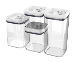 deahun better homes & gardens canister pack of 4 - flip-tite large square food storage container set