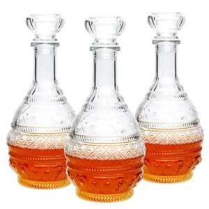 cadamada 33 oz glass decanter,whiskey glasses bottle with sealing stopper, delicate decanter set-for tequila, brandy, scotch and vodka, gift giving, bar and party decoration (3pcs)