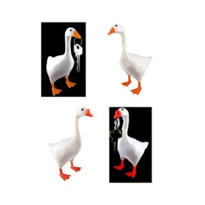 tggh untitled goose or duck magnetic key holder - mini cute key storage rack housewarming gifts,3d geese duck garden statues art