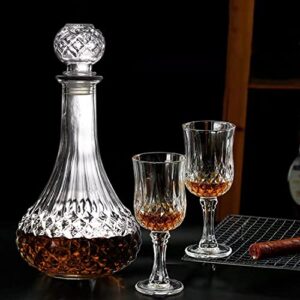 Cadamada Glass Bottles with Caps, 27 Oz Whisky Decanter , Delicate Decanter Set-for Tequila, Brandy, Scotch and Vodka, Gift Giving, Bar and Party Decoration (3pcs)