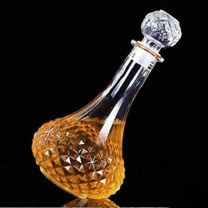 Cadamada Glass Bottles with Caps, 27 Oz Whisky Decanter , Delicate Decanter Set-for Tequila, Brandy, Scotch and Vodka, Gift Giving, Bar and Party Decoration (3pcs)