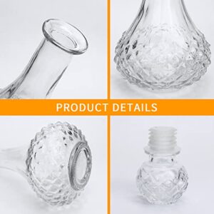 Cadamada Glass Bottles with Caps, 27 Oz Whisky Decanter , Delicate Decanter Set-for Tequila, Brandy, Scotch and Vodka, Gift Giving, Bar and Party Decoration (3pcs)