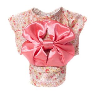 1pc japanese kimono with small flowers printing outfit costumes for pets dogs puppy (pink xs)