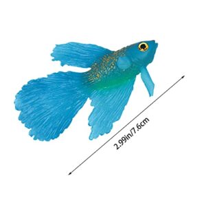 Artificial Silicone Betta Fish Tank Decoration, Aquarium Fake Fish High Simulation Lifelike Floating Betta Fish Tank Ornament