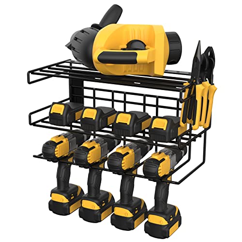 Vidor Power Tool Organizer Wall Mount,Drill Holder Wall Mount,Garage Organization and Storage,Heavy Duty Floating Tool Shelf for Cordless Drill and Power Tools,Perfect for Father's Day(Black)