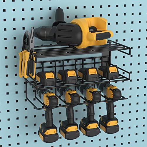 Vidor Power Tool Organizer Wall Mount,Drill Holder Wall Mount,Garage Organization and Storage,Heavy Duty Floating Tool Shelf for Cordless Drill and Power Tools,Perfect for Father's Day(Black)