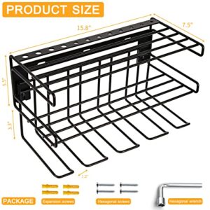 Vidor Power Tool Organizer Wall Mount,Drill Holder Wall Mount,Garage Organization and Storage,Heavy Duty Floating Tool Shelf for Cordless Drill and Power Tools,Perfect for Father's Day(Black)