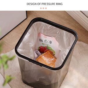 yangqiuyang Transparent Plastic Trash Cans Small Trash Can Wastebasket, Garbage Container Bin 14l Capacity with Pressure Ring for Bathroom, Bedroom, Kitchen, College Dorm, Office - Clear (Orange)