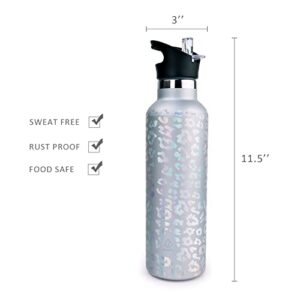 Swig Sip Insulated Water Bottle - 25oz Double Wall Stainless Steel Tumblers with Straw Vacuum Insulated Thermos Workout Tumbler (Laser Siver)