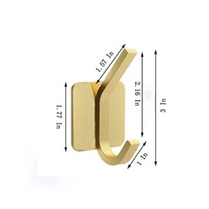 Adhesive Hooks - Heavy Duty Wall Hooks Towel Hooks for Hanging Coat,Robe,Towels,Hat,Robe Wall Mounted Rustproof and Oil Proof Hook for Bathroom,Kitchen Waterproof Aluminum Alloy (Gold 8ps)