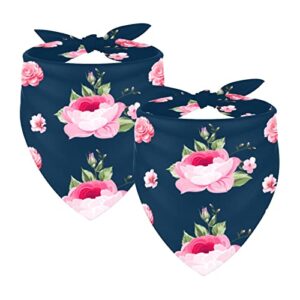 flower pattern dog bandana 2 pack, holiday dog bandanas for large dogs pet scarf for medium girl boy puppy kerchief cats pets birthday gift, pet supplies