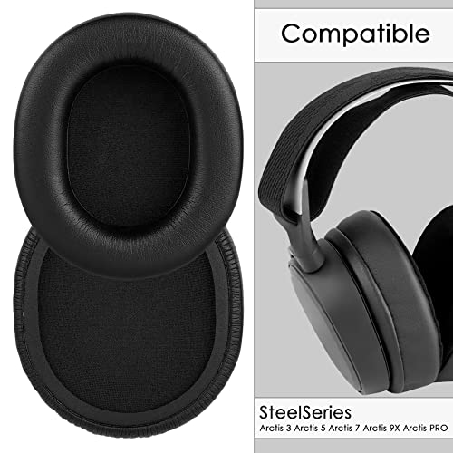 Ear Pads for SteelSeries Arctis Prime Arctis PRO Arctis 9X Arctis 7 Arctis 5 Arctis 3 Headphones Replacement Ear Cushions, Ear Covers, Headset Earpads (Protein Leather/Black)