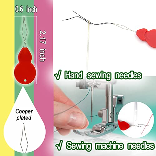 20 Packs Sewing Needle Threader Tools Loop Wires Threaders for Hand Sewing Machine Sewing, Universal Plastic Sewing Threaders Tool for Embroidery Needlework