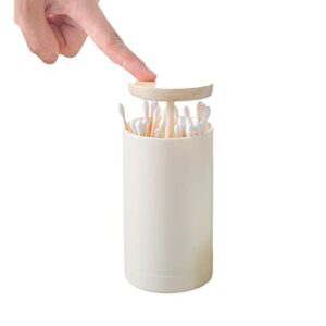 Pop-Up Qtip Holder Restroom Organizer - Q Tip Storage Organizer, Cotton Swab Holder, Q-tip Dispenser - Bathroom Accessories Set for Swabs, Floss