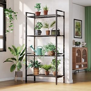 yuanwe 4 -tiers plant stand with adjustable height, plant stand indoor outdoor plant shelf with 500lbs capacity, heavy duty kitchen shelves for garage home office outdoor indoor
