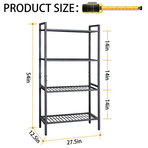 YuAnWe 4 -Tiers Plant Stand with Adjustable Height, Plant Stand Indoor Outdoor Plant Shelf with 500LBS Capacity, Heavy Duty Kitchen Shelves for Garage Home Office Outdoor Indoor