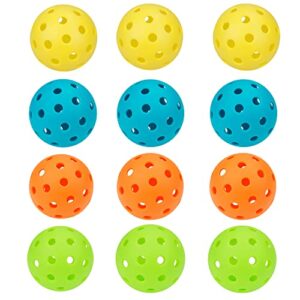 jehezkel 12 pack pickleball balls, 40 holes pickleballs for outdoor or indoor, pickle ball set, durable, hard bounce, high elasticity, usapa standard