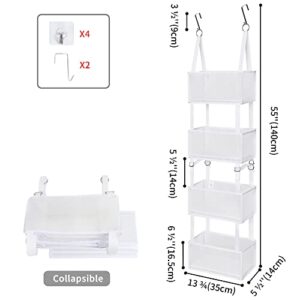 GRANNY SAYS Bathroom Door Organizer, Back Door Storage Organizer, Hanging Closet Door Organizer with 4 Clear Window Pocket, Organization for Nursery Bedroom Pantry, White, 1-Pack