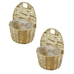 auldhome wall pocket baskets (2-pack, natural); hanging flower door baskets