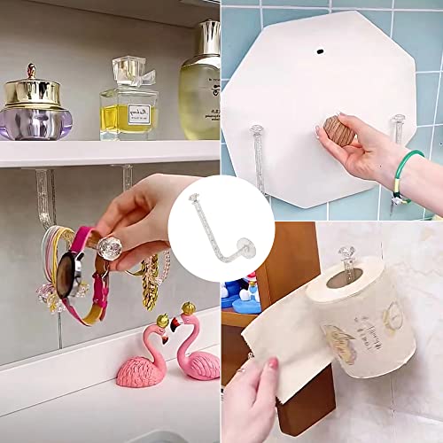 4 PCS Scrunchie Holder Adhesive Scrunchie Organizer Clear Hair Tie Organizer Stick Wall Hooks Hair Tie Holder Organizer Stand Tie Dye Scrunchy Holder Headband Storage