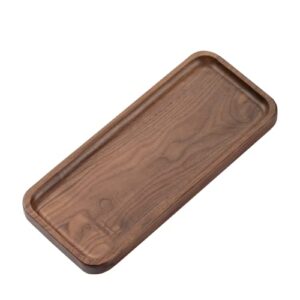 muso wood walnut serving tray solid wood small tray rectangle platter bathroom tray dinner tray tea tray coffee tray (11.8 x 5 in)