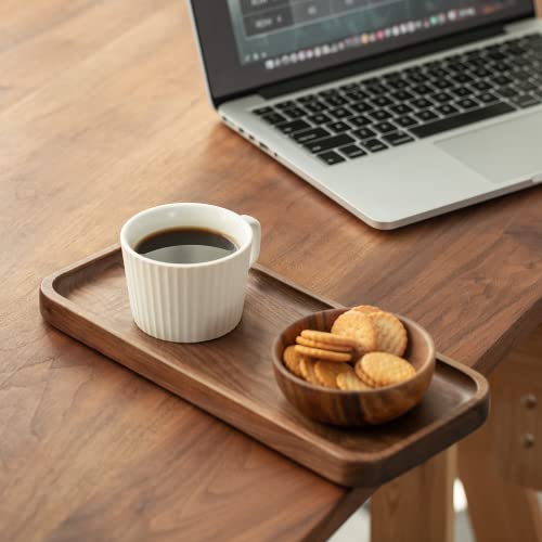 muso wood Walnut Serving Tray Solid Wood Small Tray Rectangle Platter Bathroom Tray Dinner Tray Tea Tray Coffee Tray (11.8 x 5 in)