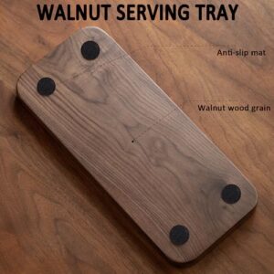 muso wood Walnut Serving Tray Solid Wood Small Tray Rectangle Platter Bathroom Tray Dinner Tray Tea Tray Coffee Tray (11.8 x 5 in)