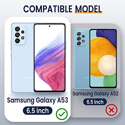 Goton for Samsung A53 5G Case, Galaxy A53 5G Case with Camera Cover & 360°Kickstand Ring with Tempered Glass Screen Protector, Military Grade Shockproof Protective Cover for A53 5G Case Blue