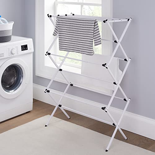 Deahun Mainstays Expandable Steel Laundry Drying Rack, White