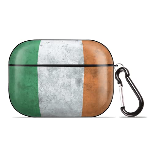 Compatible with Airpods Pro Case Cover 2019 - Irish Flag Pattern, Protective Case for Apple AirPod Charging with Keychain Shockproof for Girls Women Men - Black