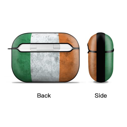 Compatible with Airpods Pro Case Cover 2019 - Irish Flag Pattern, Protective Case for Apple AirPod Charging with Keychain Shockproof for Girls Women Men - Black