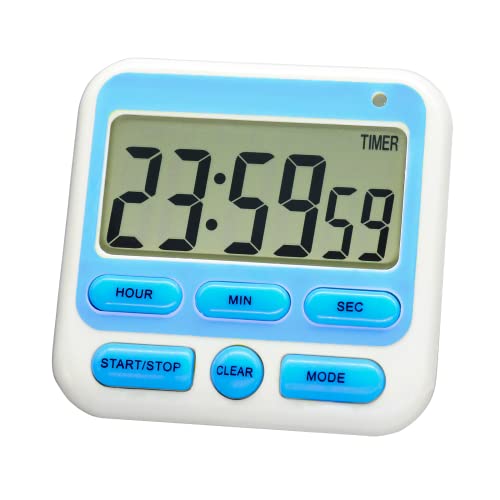 Tuffinix Digital Kitchen Countdown Timer - 24 Hours Large Display Count Up Down Timer Clock with Alarm Magnetic for Cooking Classroom Activity Yoga and Study.