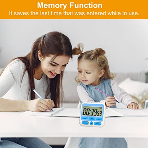 Tuffinix Digital Kitchen Countdown Timer - 24 Hours Large Display Count Up Down Timer Clock with Alarm Magnetic for Cooking Classroom Activity Yoga and Study.