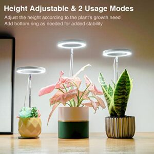 FAFAGRASS Grow Lights for Indoor Plants, Full Spectrum LED Halo Plant Light with Stand Height Adjustable Auto Timer, 9 Dimmable Levels 3 Colors Red Blue White Spectrum for Indoor Plants Growing