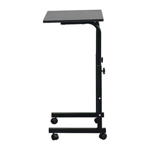 Outvita Adjustable Computer Desk Lectern Mobile Side Table Modern Laptop Standing Desk with Removable Wheels, Corner Gaming End Table for Office, Bedroom, Living Room (Black)